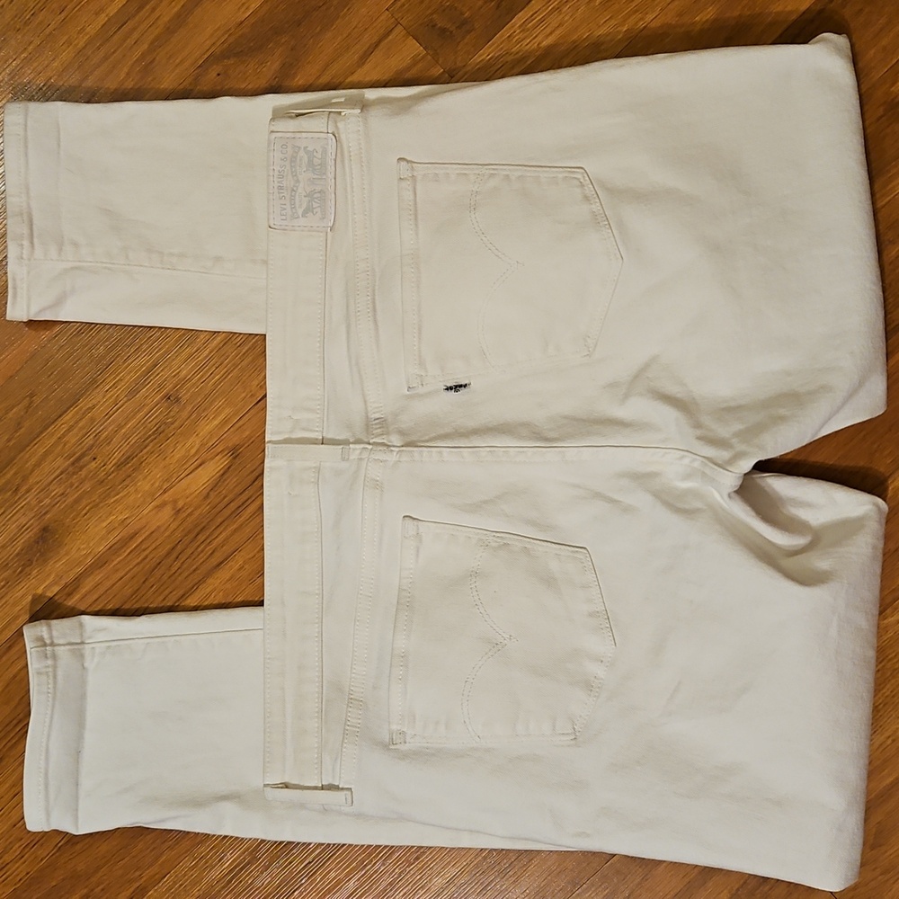 Levi's 711 Skinny White Jeans Size 33 - Picture 5 of 8